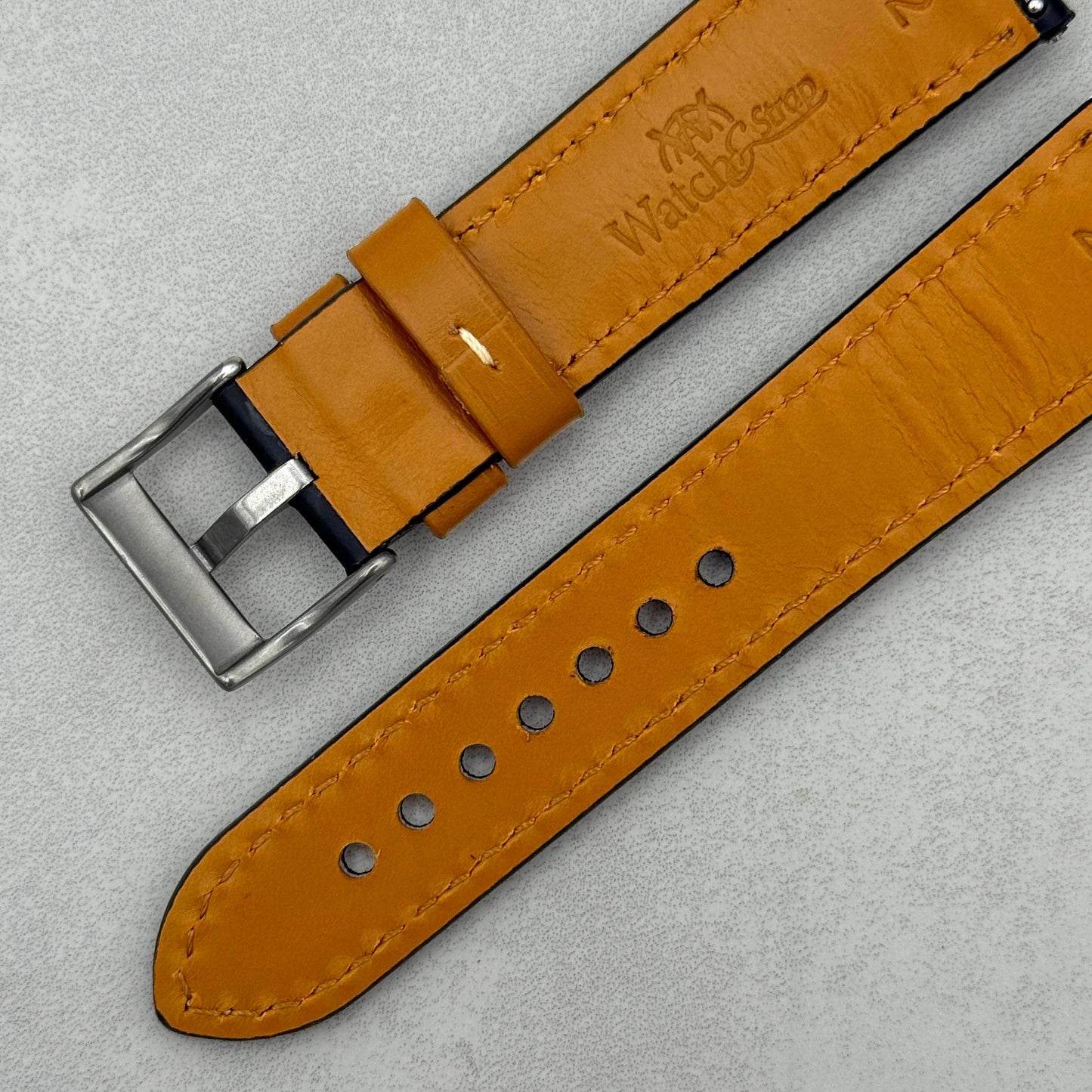 The Oxford: Jet Black Padded Calf Skin Watch Strap