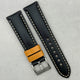 The Oxford: Jet Black Padded Calf Skin Watch Strap