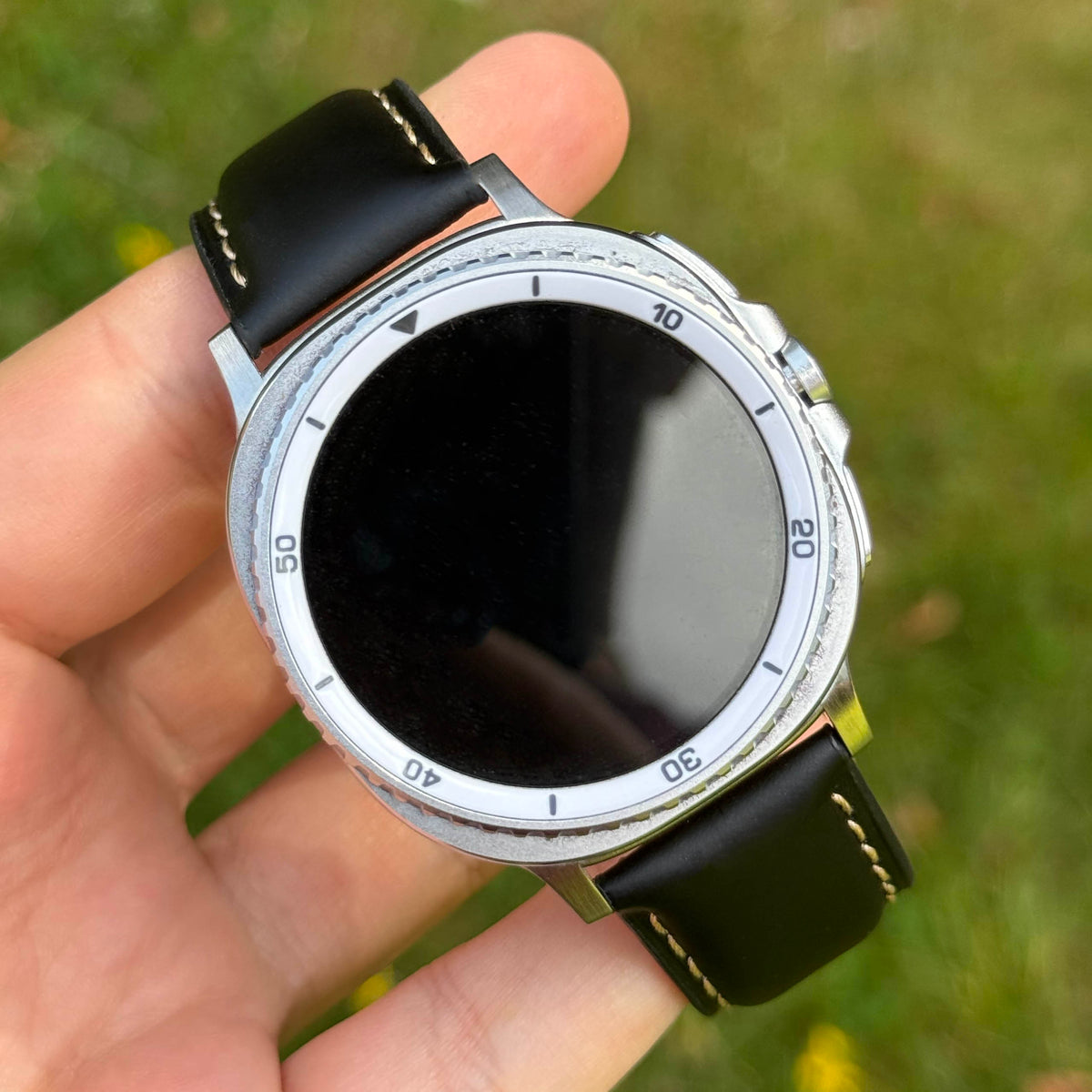The Oxford: Jet Black Padded Calf Skin Samsung Galaxy Watch Ultra / Watch 8/9 Strap