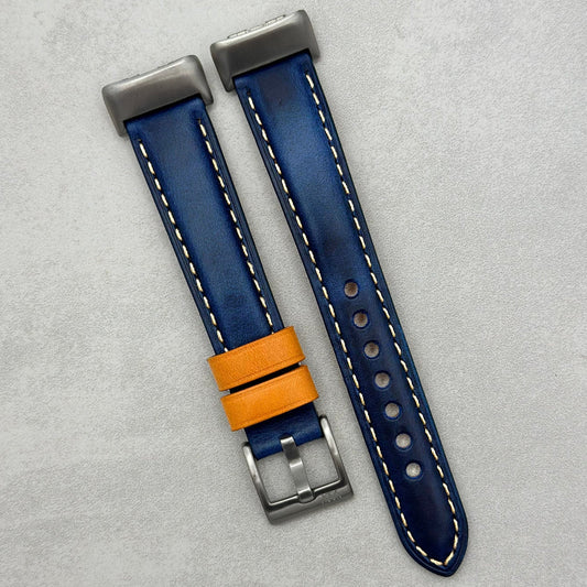 The Oxford: Navy Blue Padded Calf Skin Fitbit Charge Watch Strap