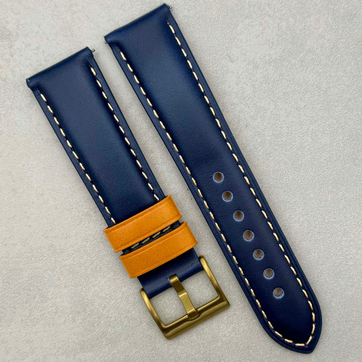 The Oxford: Navy Blue Padded Calf Skin Watch Strap