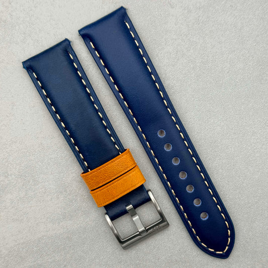 The Oxford: Navy Blue Padded Calf Skin Watch Strap