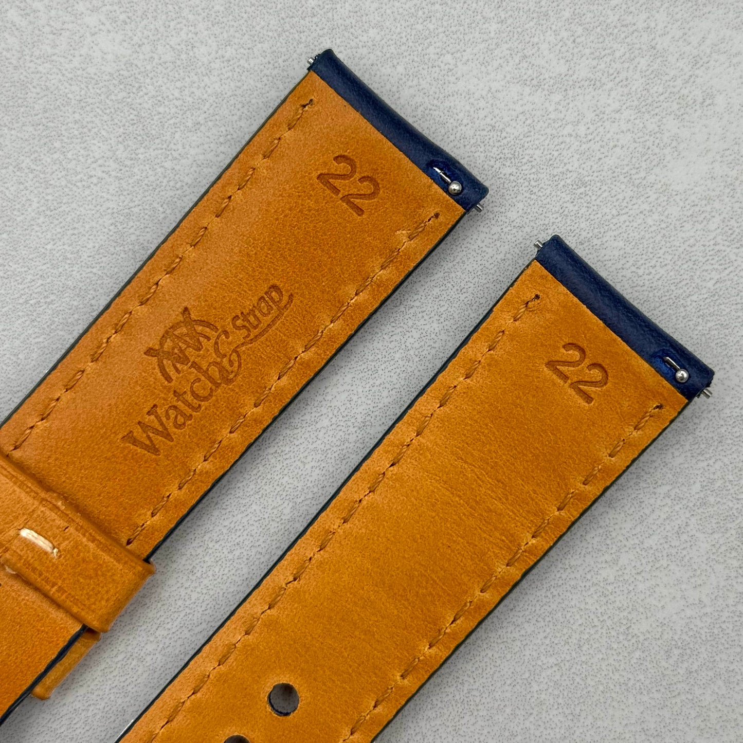 The Oxford: Navy Blue Padded Calf Skin Watch Strap