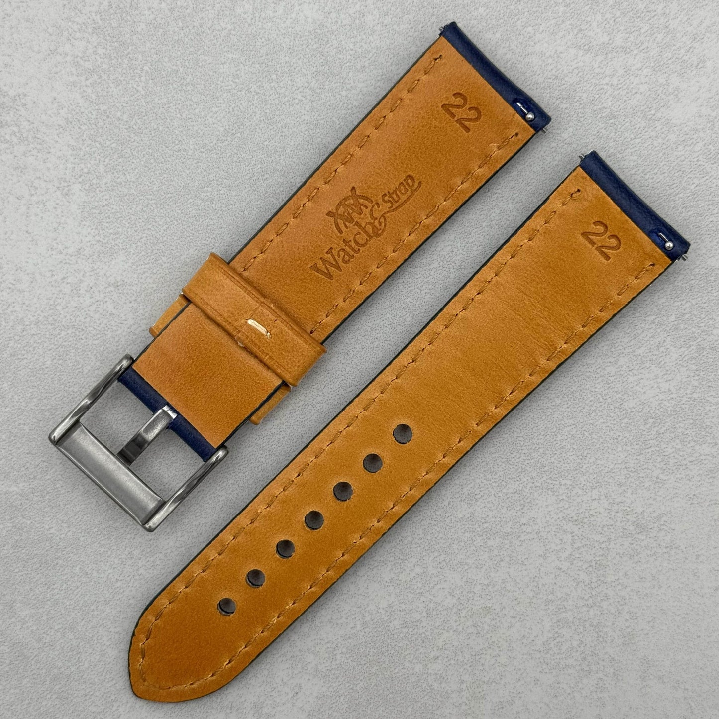 The Oxford: Navy Blue Padded Calf Skin Watch Strap