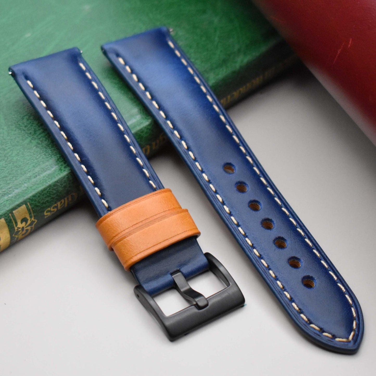 The Oxford: Navy Blue Padded Calf Skin Watch Strap