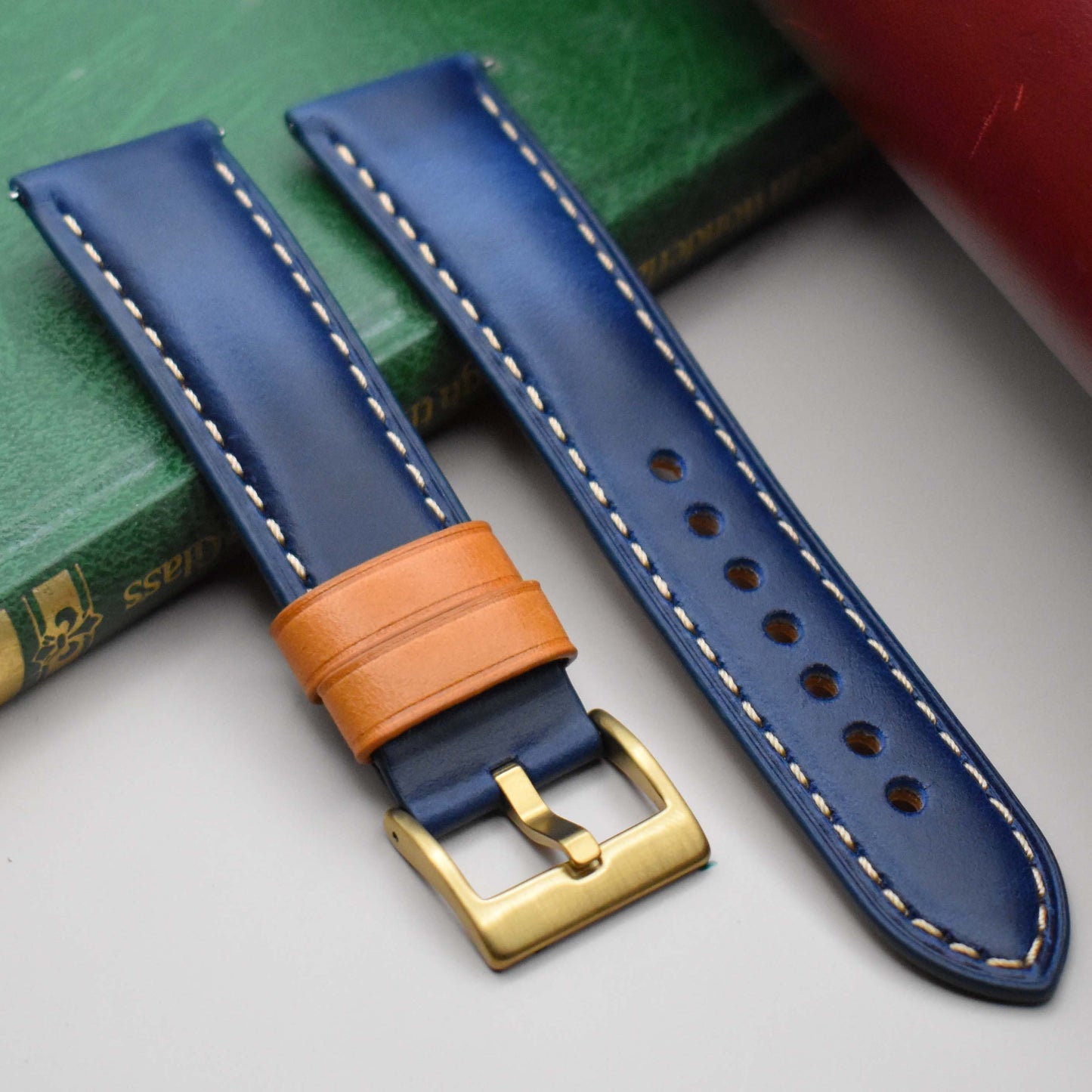 The Oxford: Navy Blue Padded Calf Skin Watch Strap