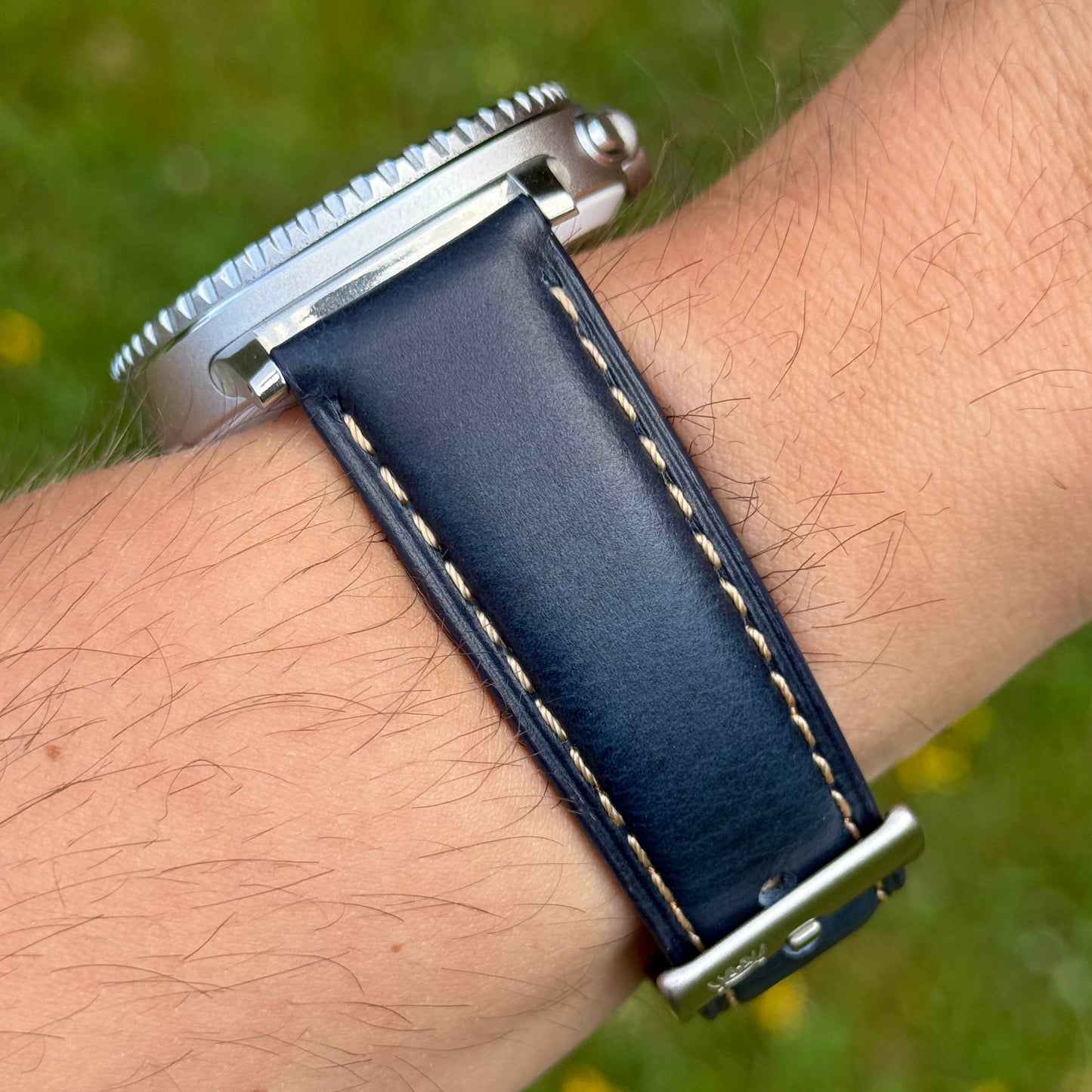The Oxford: Navy Blue Padded Calf Skin Samsung Galaxy Watch Ultra / Watch 8/9 Strap