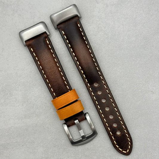 The Oxford: Chocolate Brown Padded Calf Skin Fitbit Charge Watch Strap