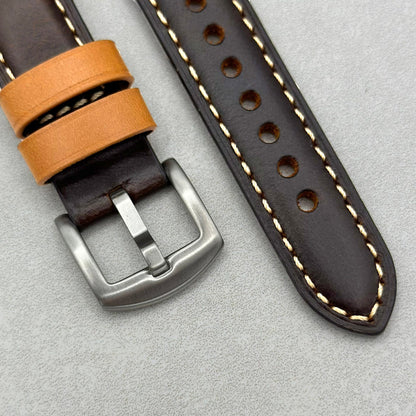 The Oxford: Chocolate Brown Padded Calf Skin Google Pixel Watch Strap