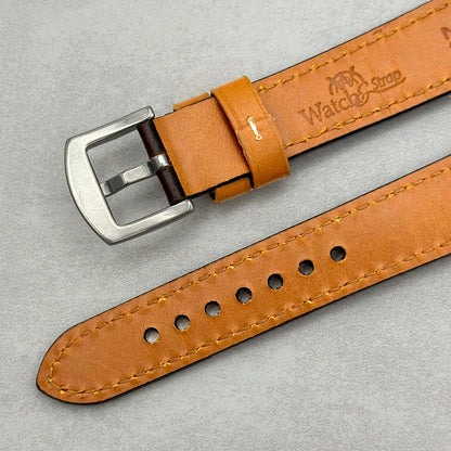 The Oxford: Chocolate Brown Padded Calf Skin Google Pixel Watch Strap