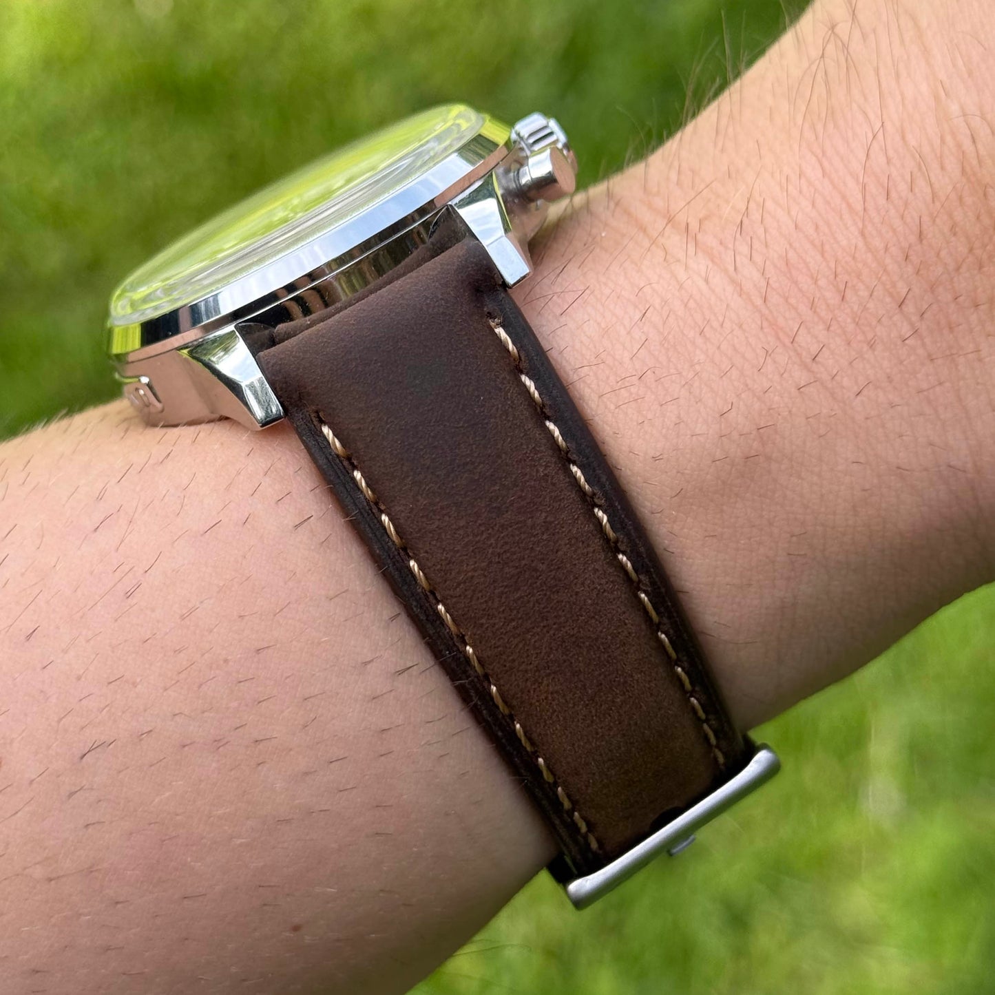 The Oxford: Chocolate Brown Padded Calf Skin Watch Strap