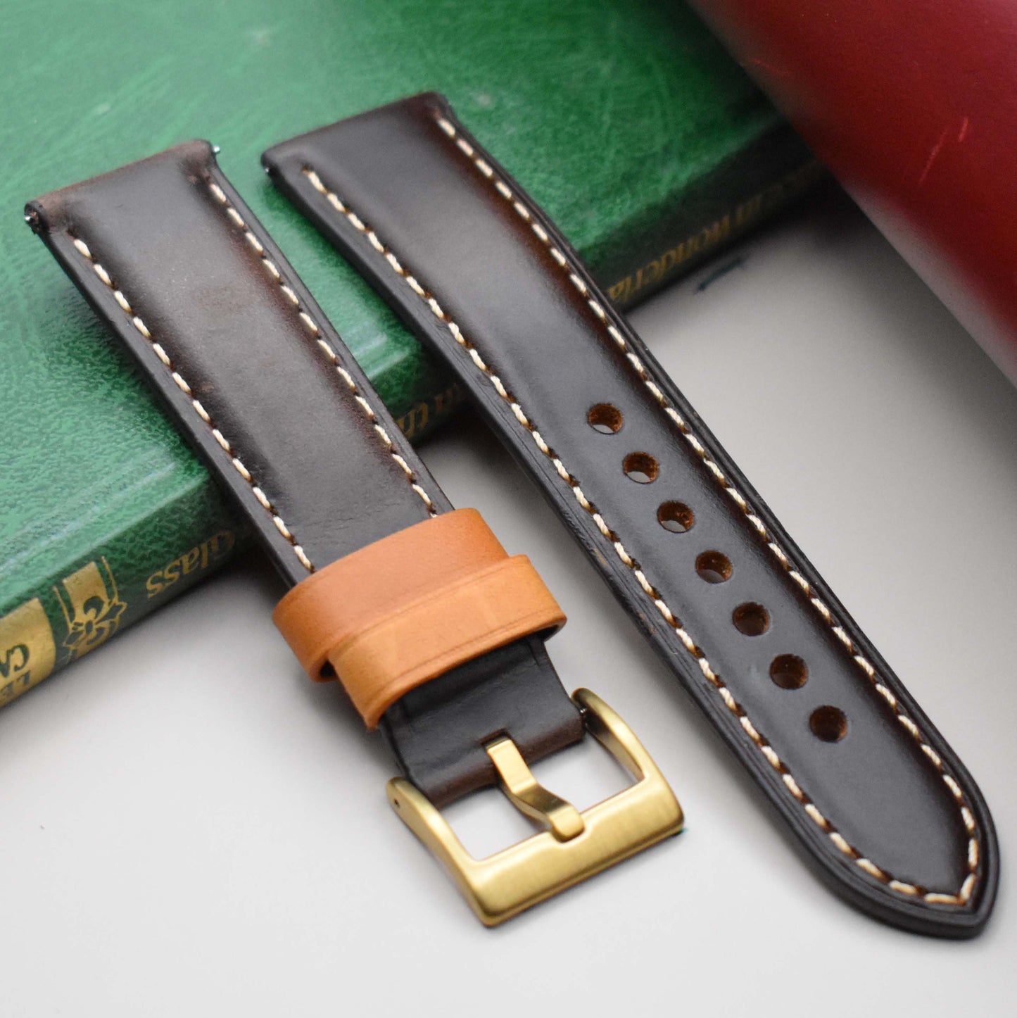 The Oxford: Chocolate Brown Padded Calf Skin Watch Strap
