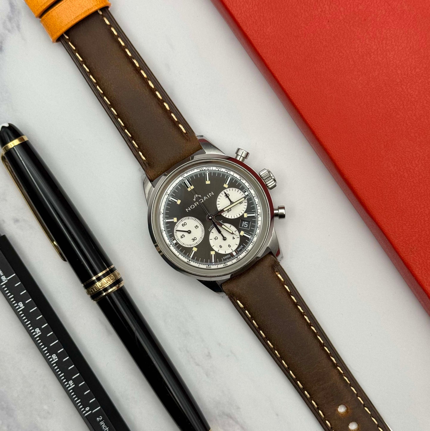 The Oxford: Chocolate Brown Padded Calf Skin Watch Strap
