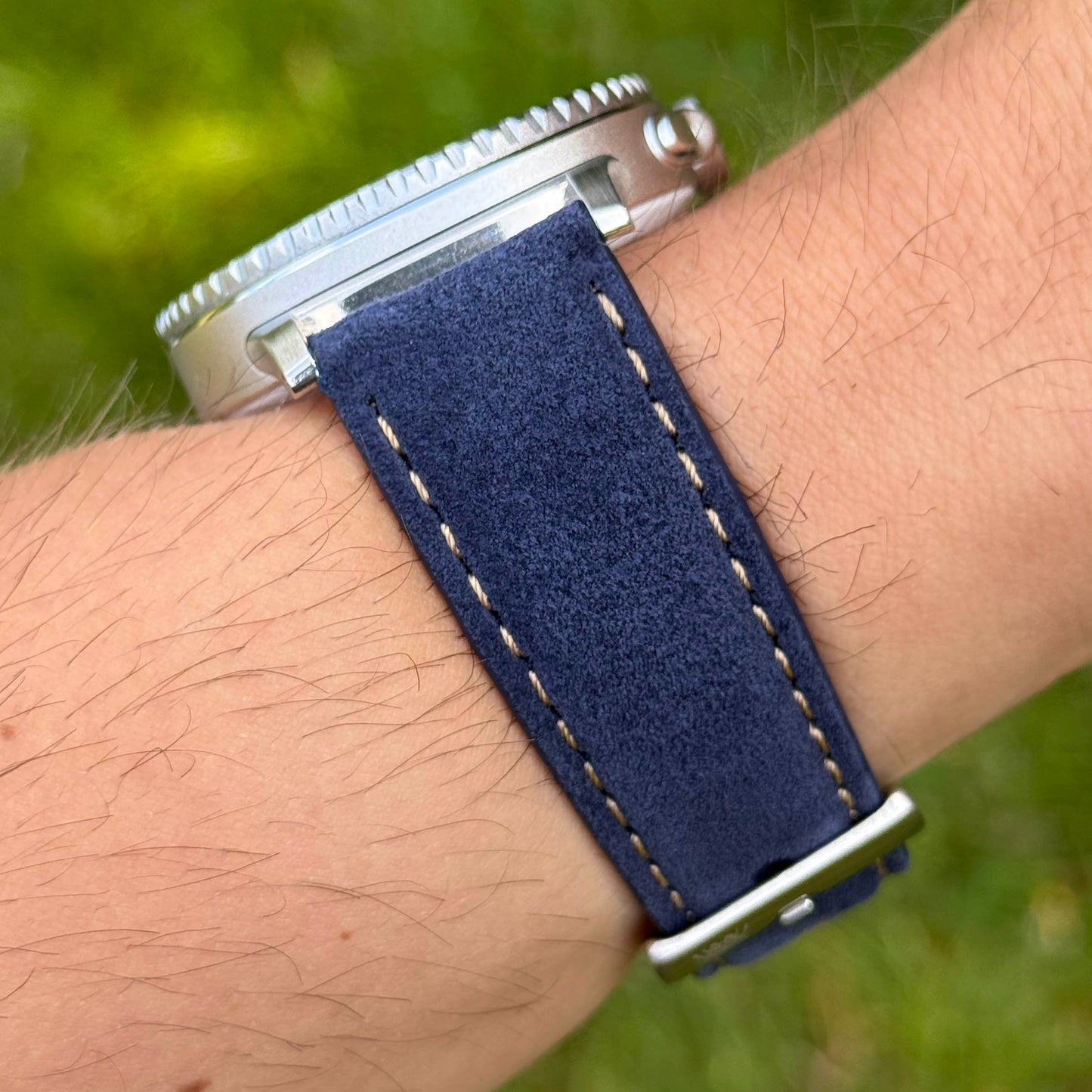 The Paris: Navy Blue Padded Suede Samsung Galaxy Watch Ultra / Watch 8/9 Strap