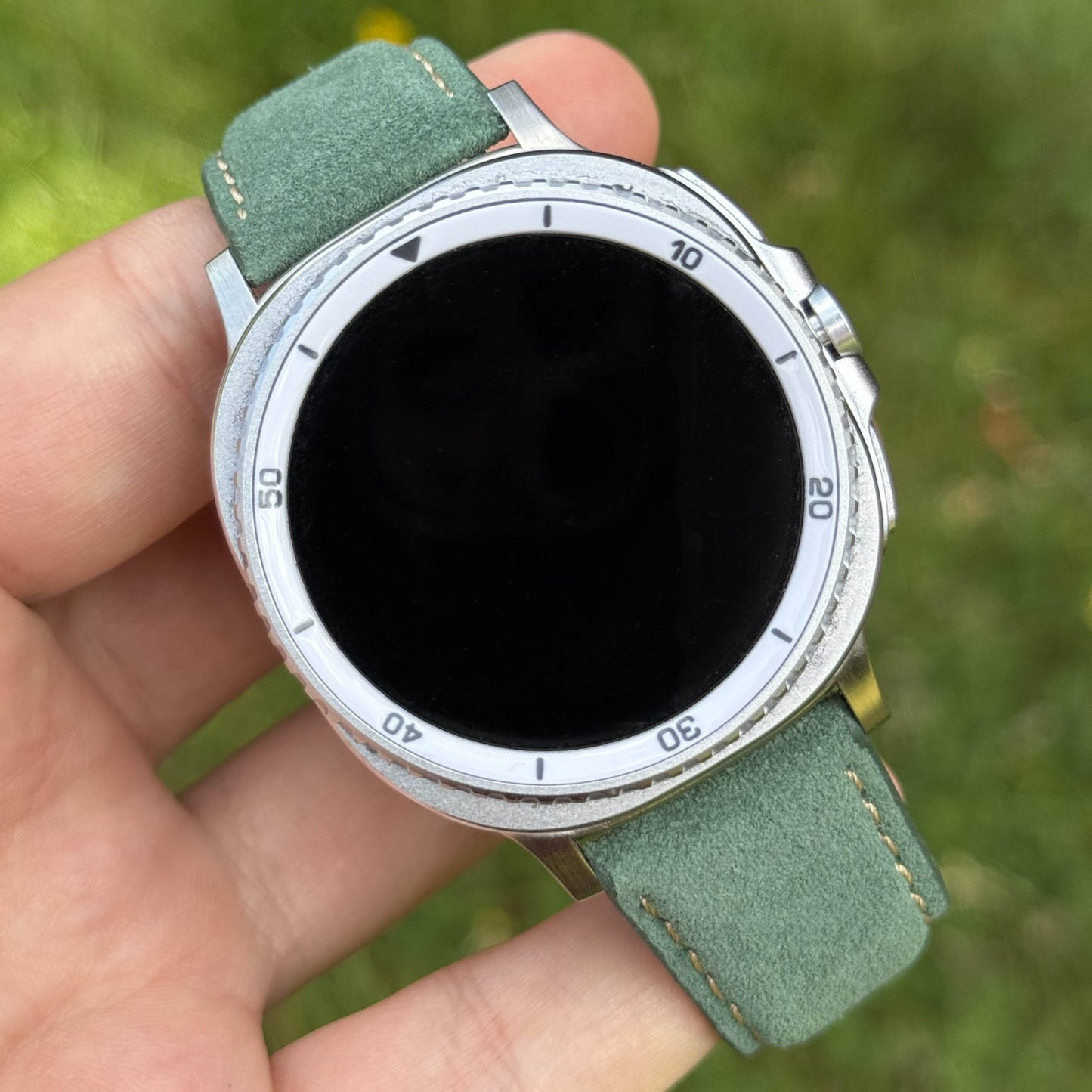 The Paris: Hunter Green Padded Suede Samsung Galaxy Watch Ultra / Watch 8/9 Strap