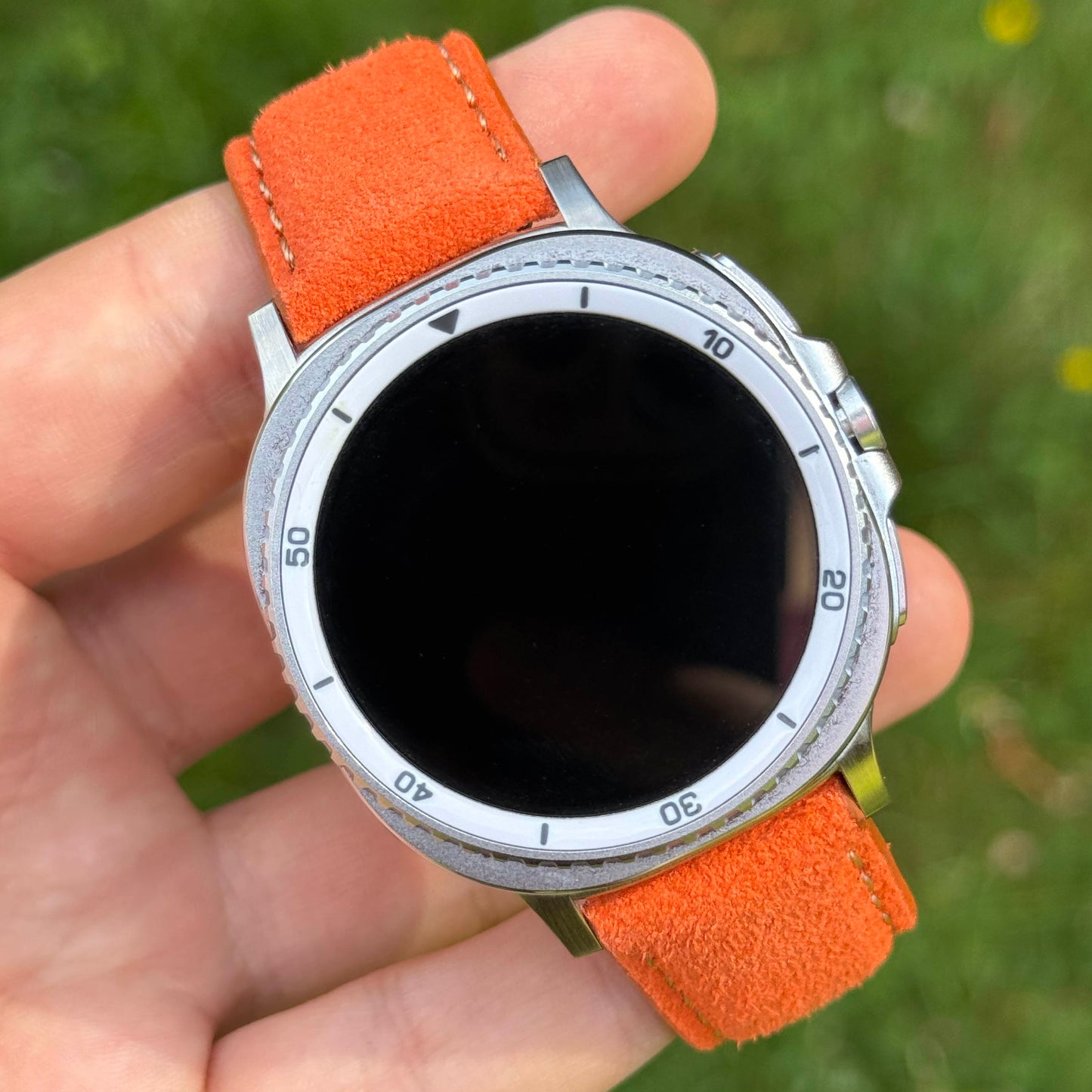 The Paris: Orange Padded Suede Samsung Galaxy Watch Ultra / Watch 8/9 Strap