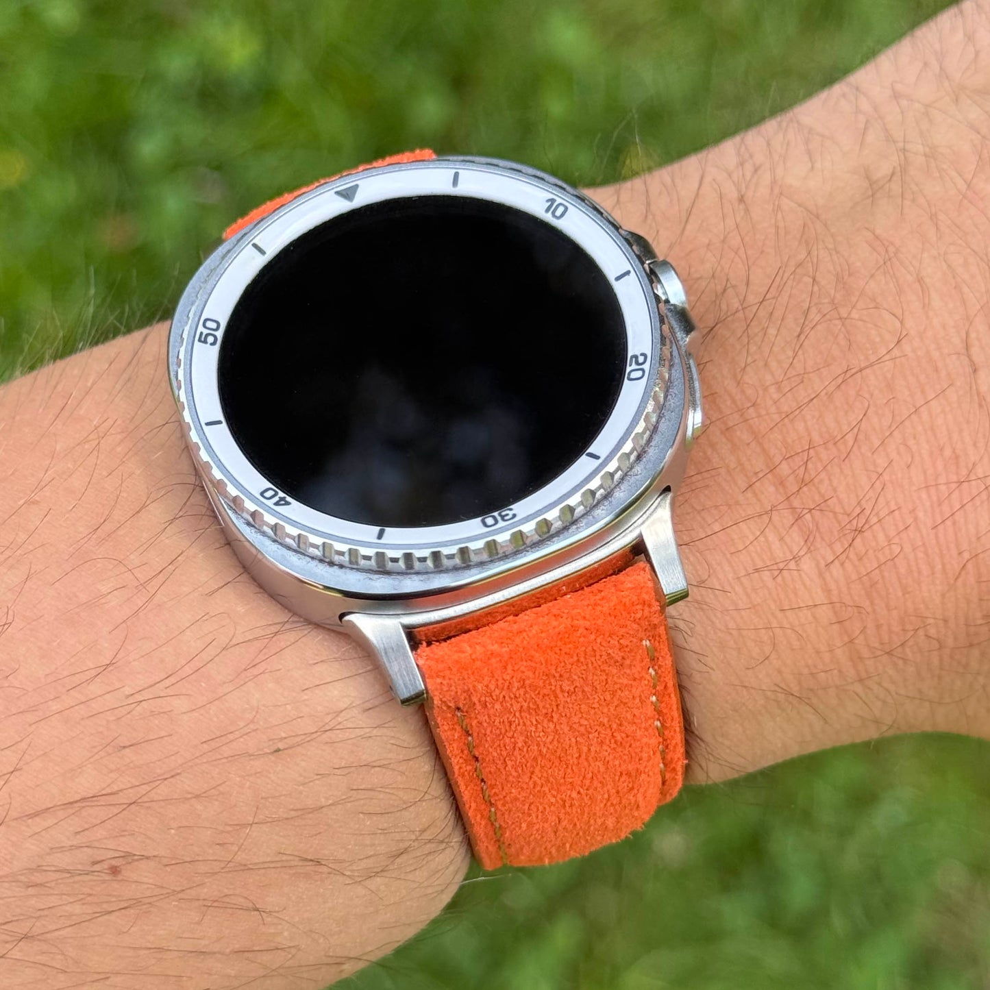 The Paris: Orange Padded Suede Samsung Galaxy Watch Ultra / Watch 8/9 Strap