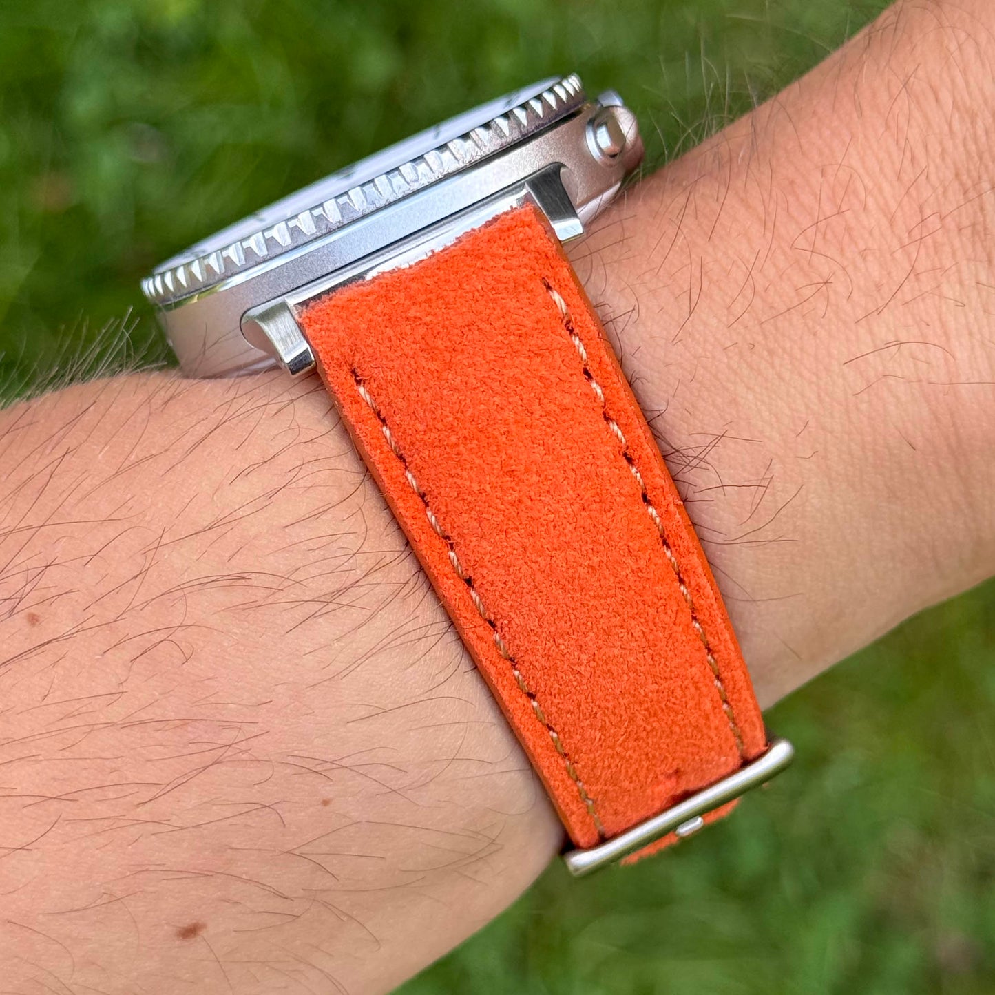 The Paris: Orange Padded Suede Samsung Galaxy Watch Ultra / Watch 8/9 Strap