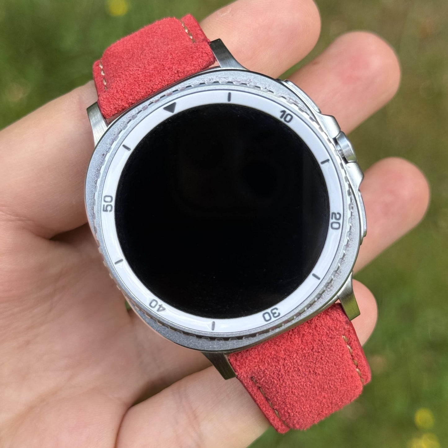 The Paris: Ruby Red Padded Suede Samsung Galaxy Watch Ultra / Watch 8/9 Strap