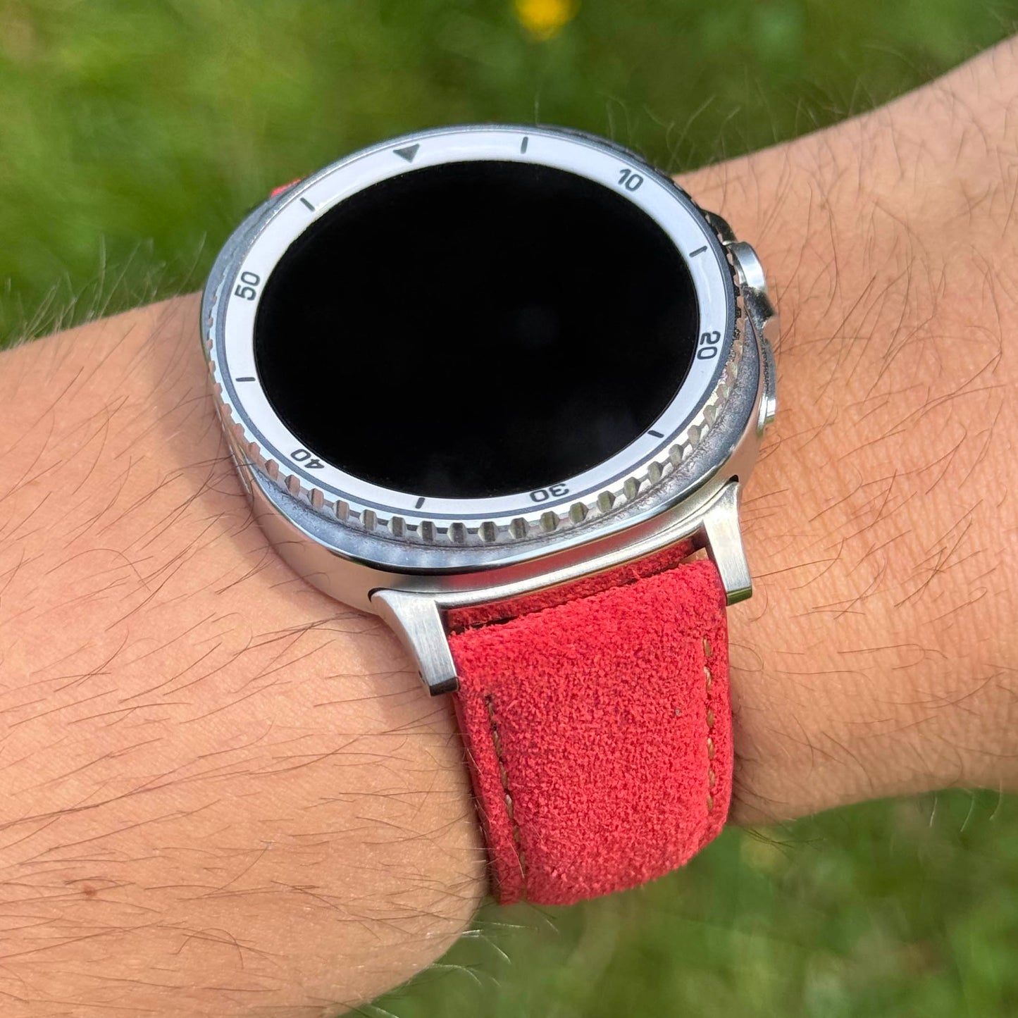 The Paris: Ruby Red Padded Suede Samsung Galaxy Watch Ultra / Watch 8/9 Strap