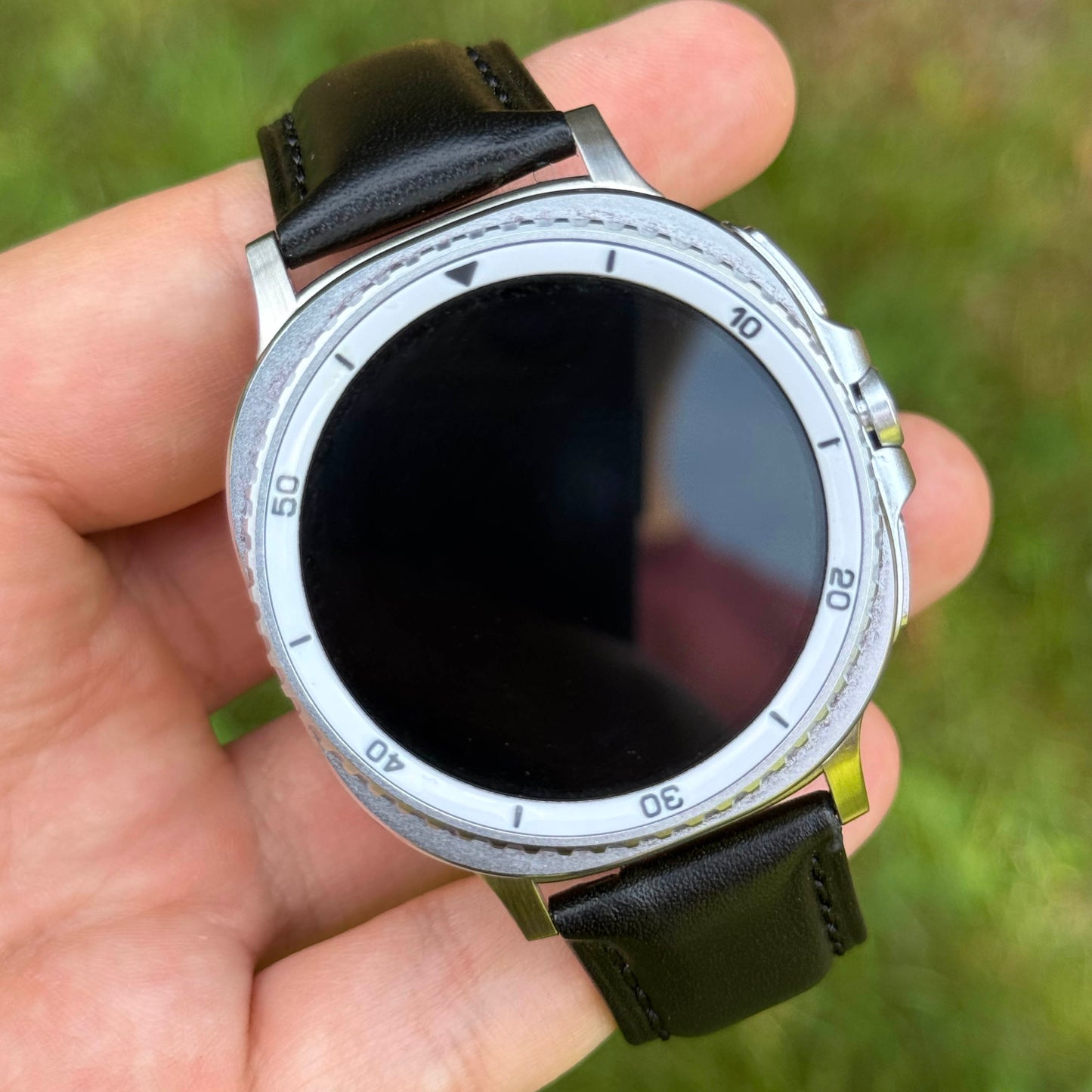 The Prague: Jet Black Vegetable Tanned Full Grain Leather Samsung Galaxy Watch Ultra / Watch 8/9 Strap