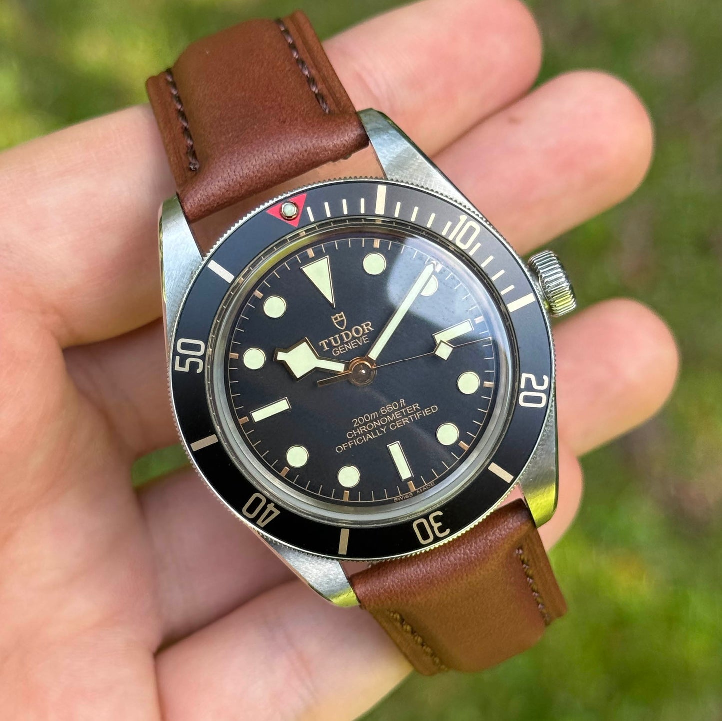 The Prague: Chestnut Brown Vegetable Tanned Full Grain Leather Watch Strap