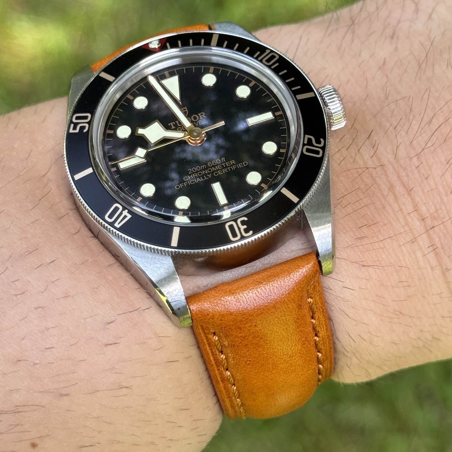 The Prague: Cognac Brown Vegetable Tanned Full Grain Leather Watch Strap