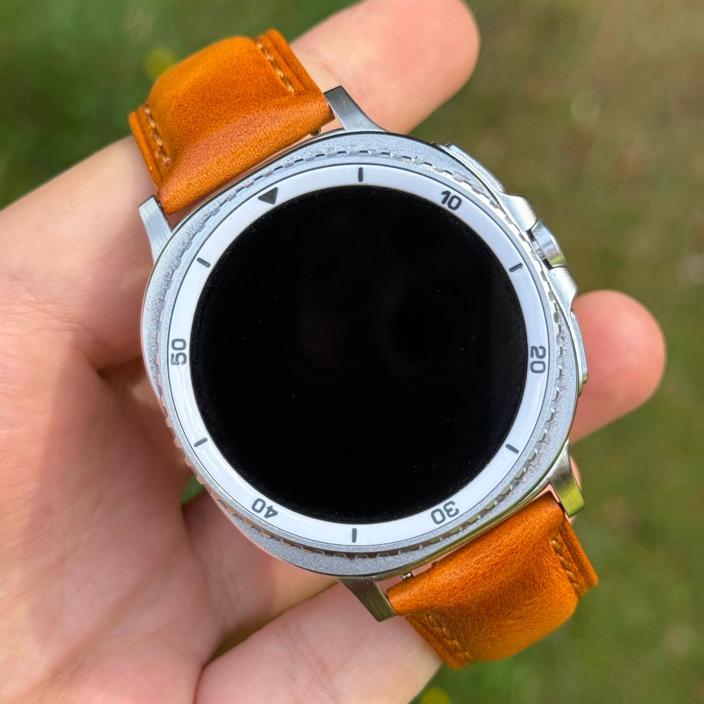 The Prague: Cognac Vegetable Tanned Full Grain Leather Samsung Galaxy Watch Ultra / Watch 8/9 Strap
