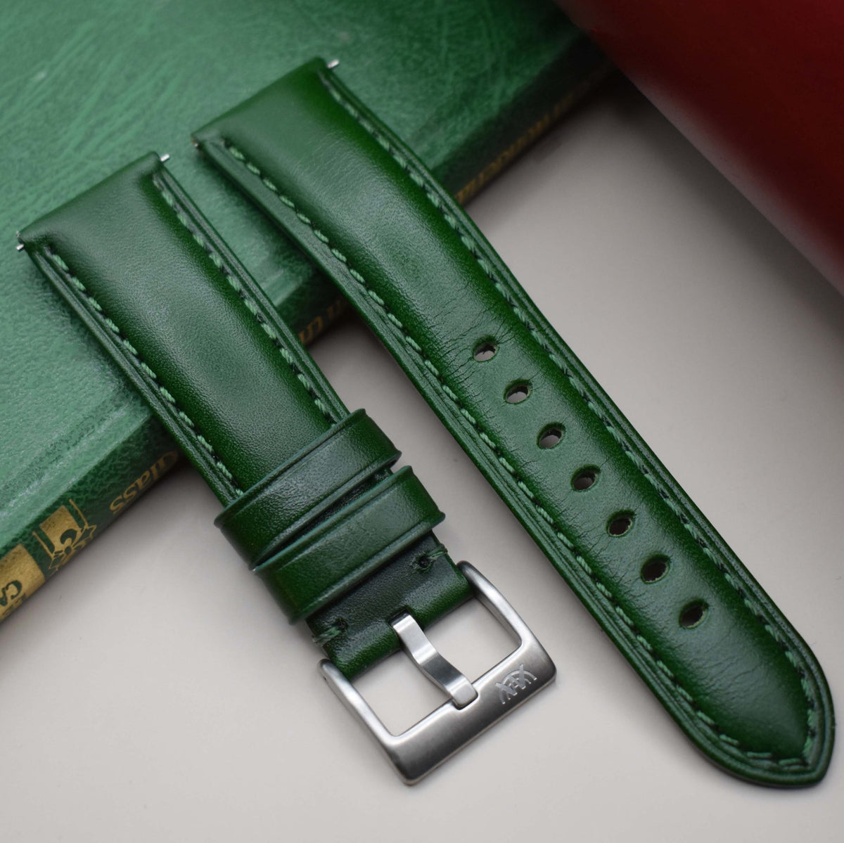 Racing Green Vegetable Tanned Full Grain Leather Watch Strap – Watch ...