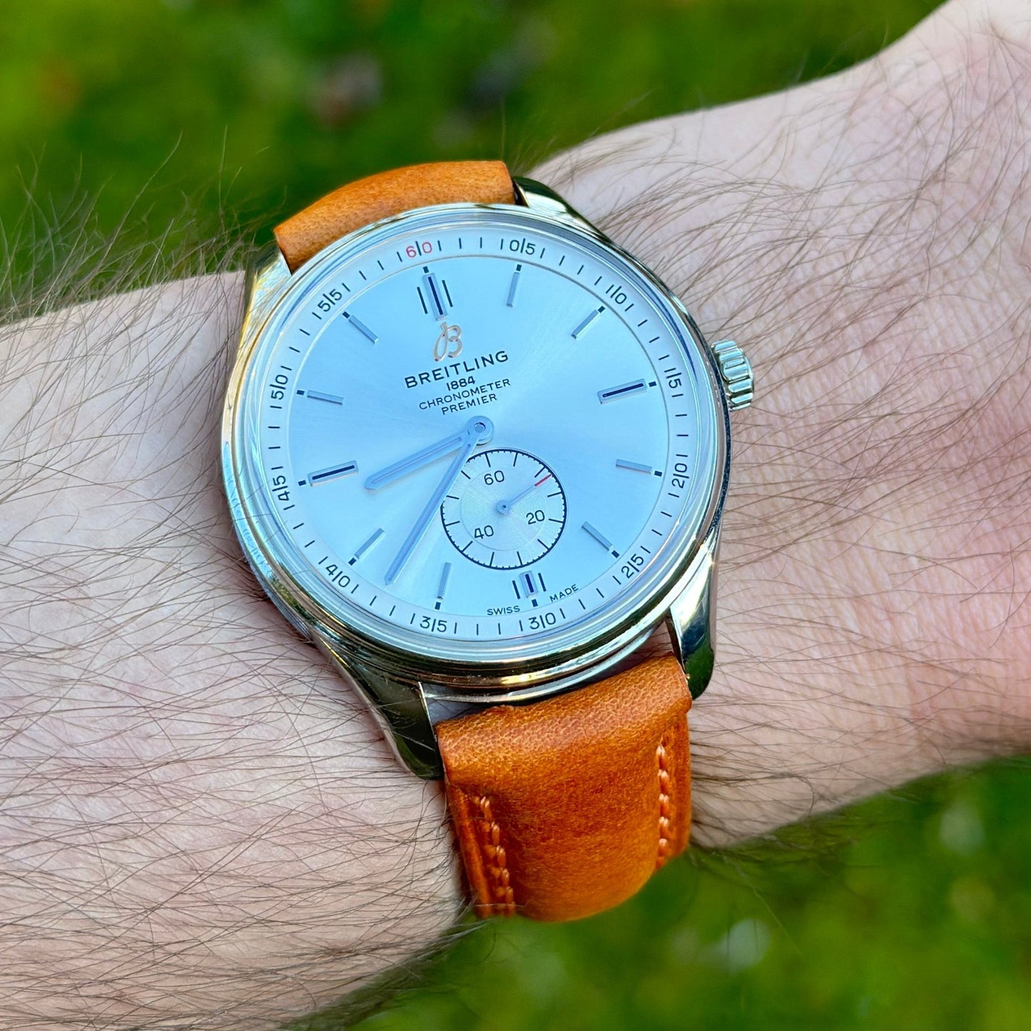 The Prague: Cognac Brown Vegetable Tanned Full Grain Leather Watch Strap