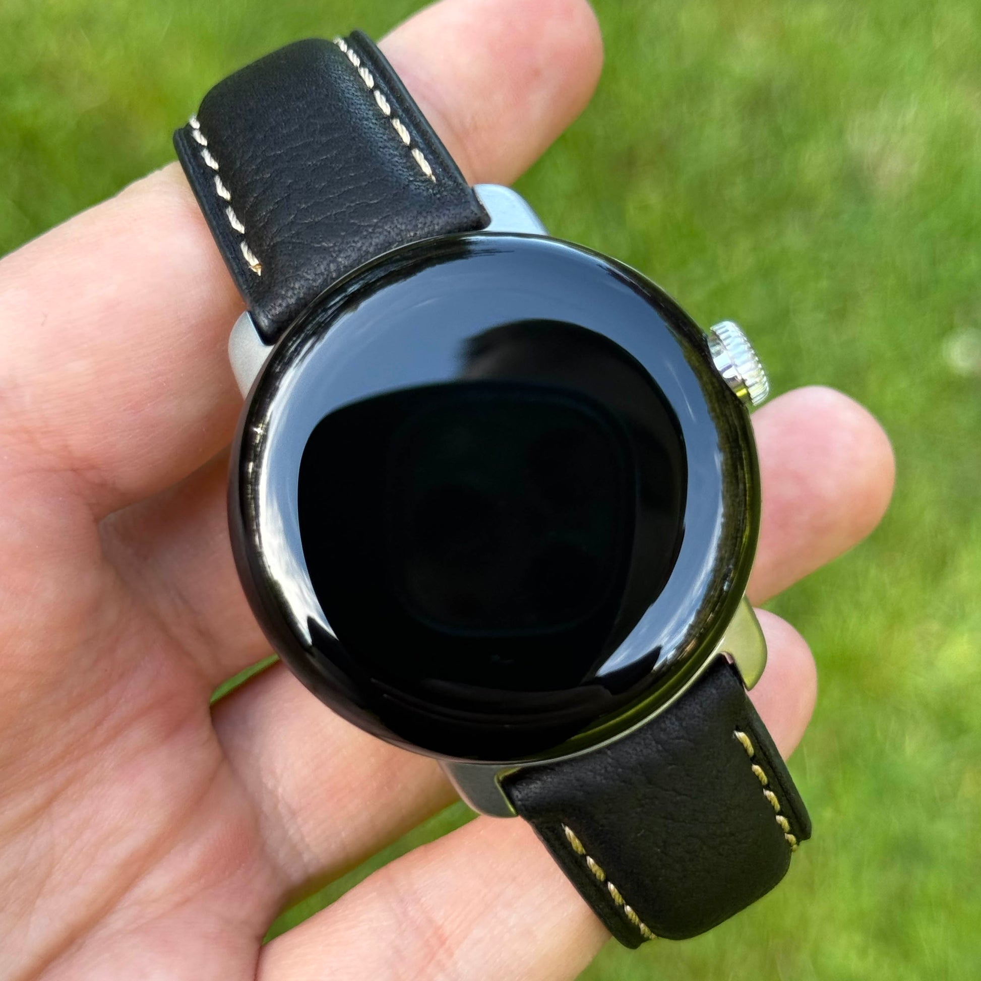 Rome black full grain leather Google Pixel Watch strap. Google Pixel Watch 2, 3, 4. Watch And Strap