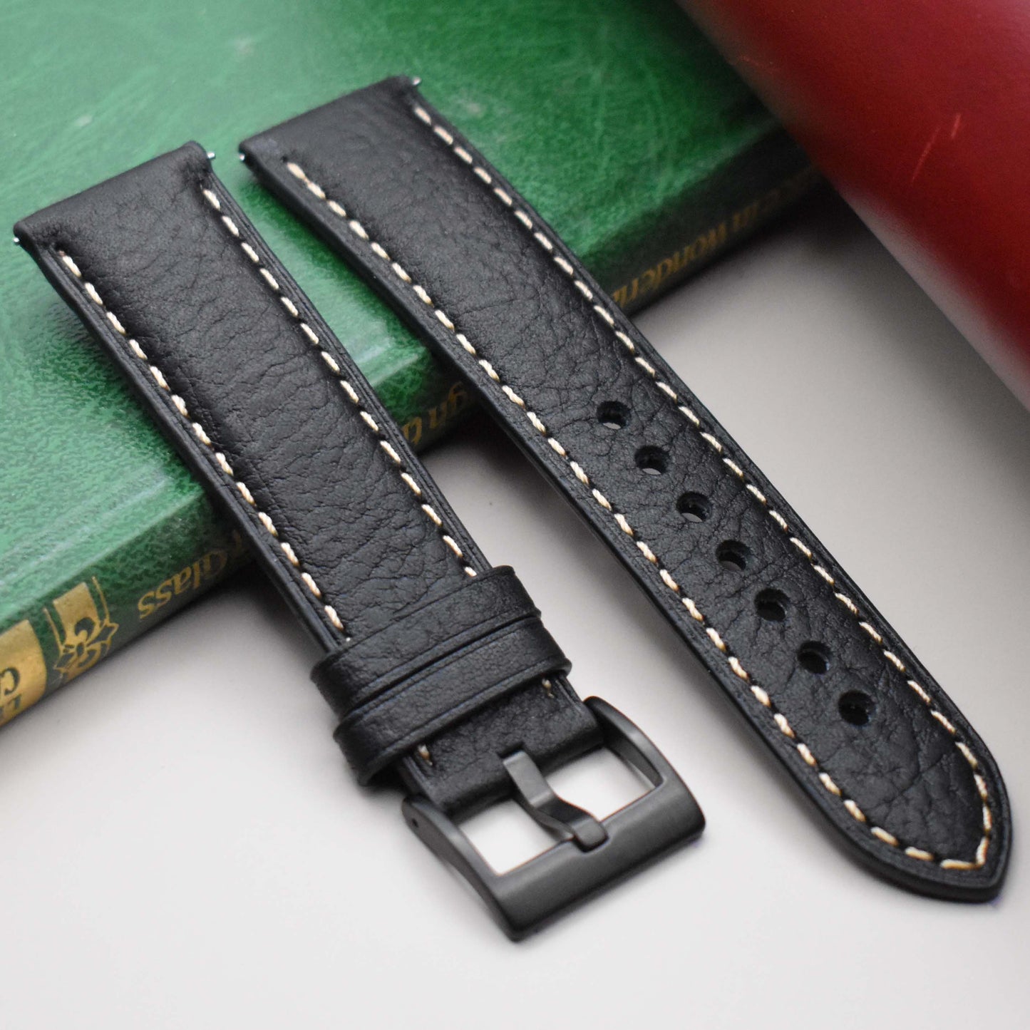 The Rome: Onyx Black Italian Full Grain Leather Watch Strap