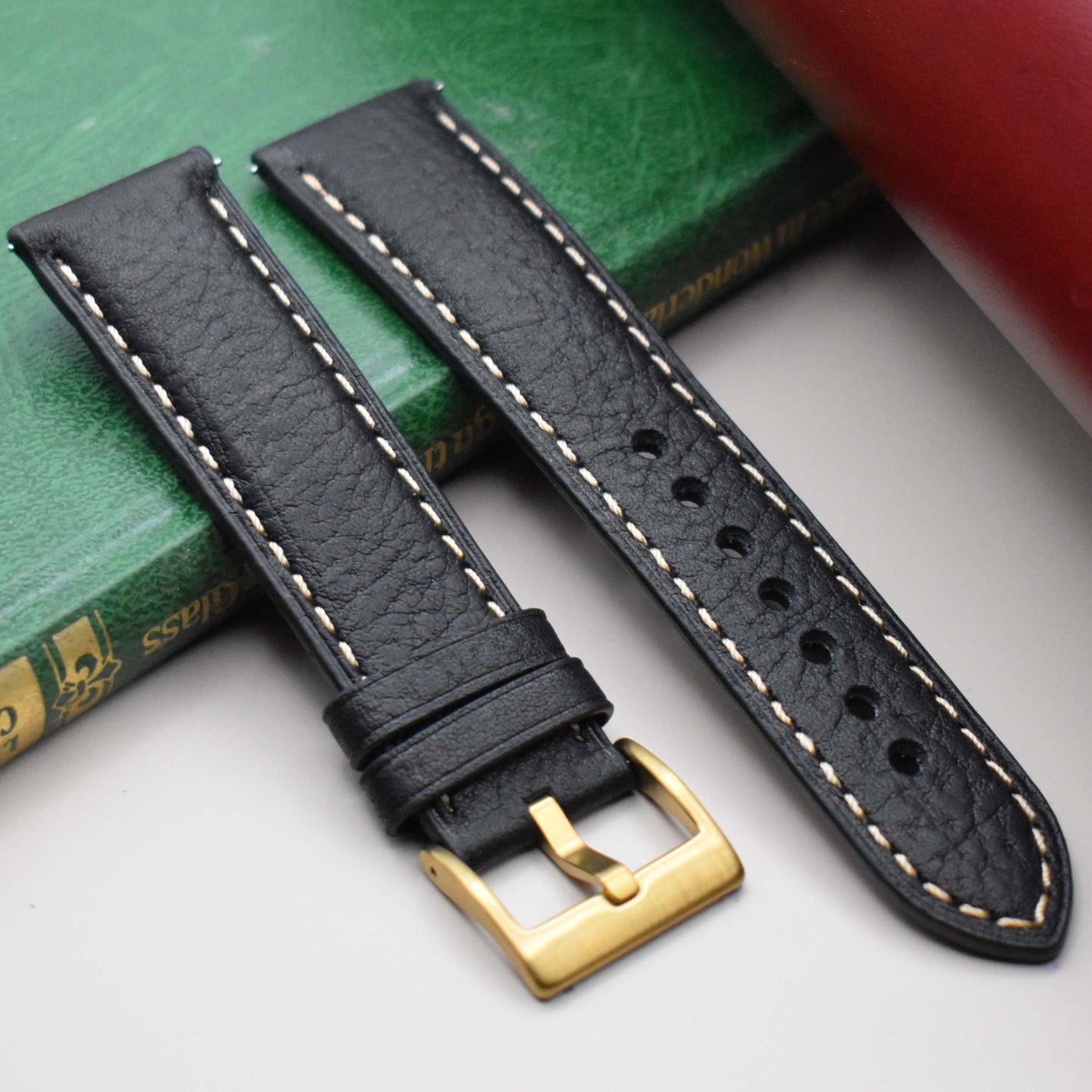 The Rome: Onyx Black Italian Full Grain Leather Watch Strap