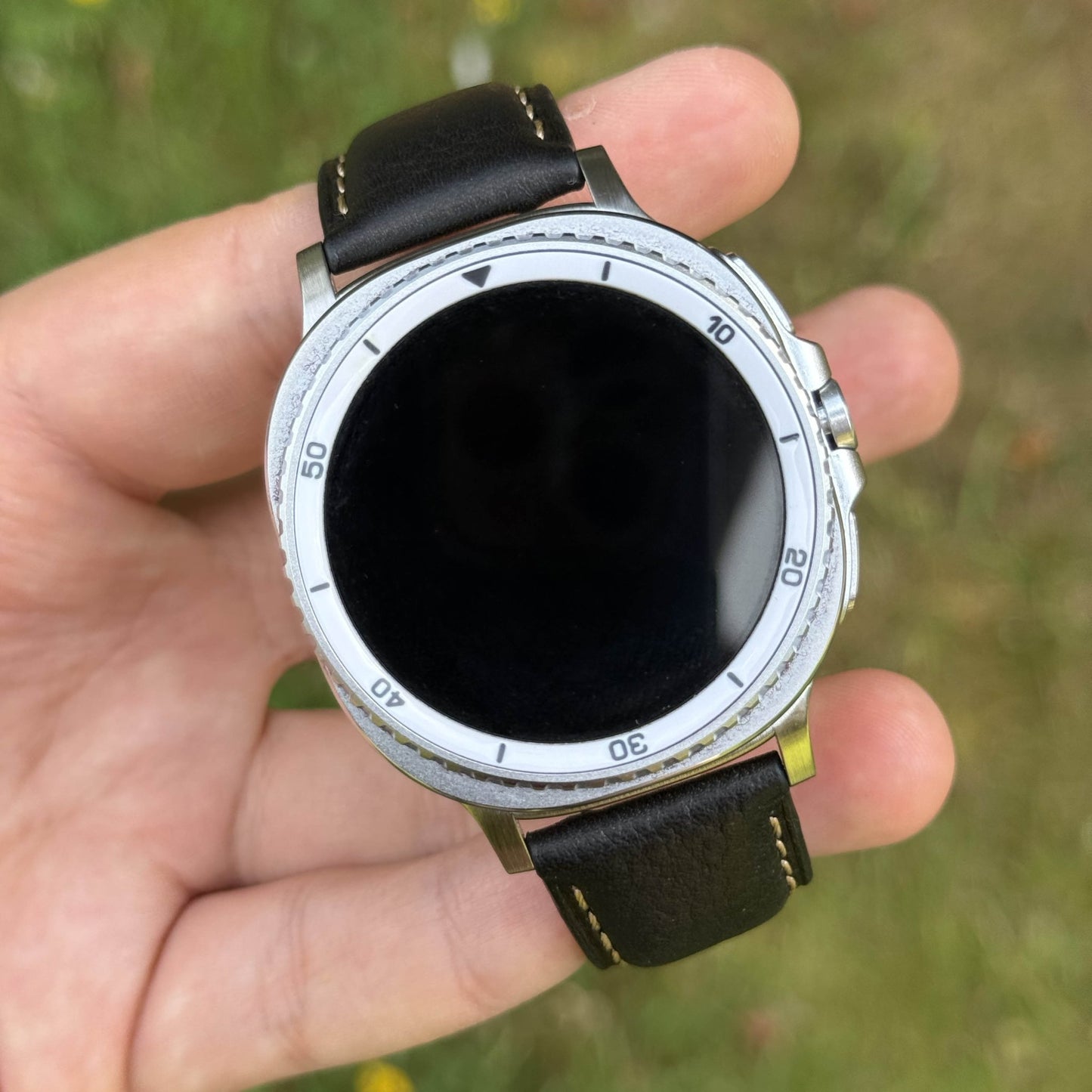 The Rome: Onyx Black Italian Full Grain Leather Samsung Galaxy Watch Ultra / Watch 8/9 Strap