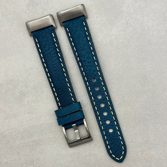 The Rome: Prussian Blue Italian Full Grain Leather Fitbit Charge Watch Strap