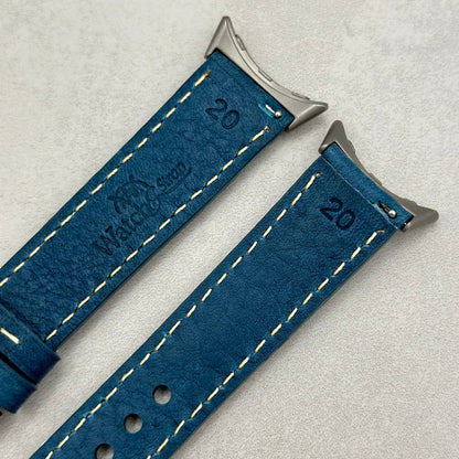 The Rome: Prussian Blue Italian Full Grain Leather Google Pixel Watch Strap