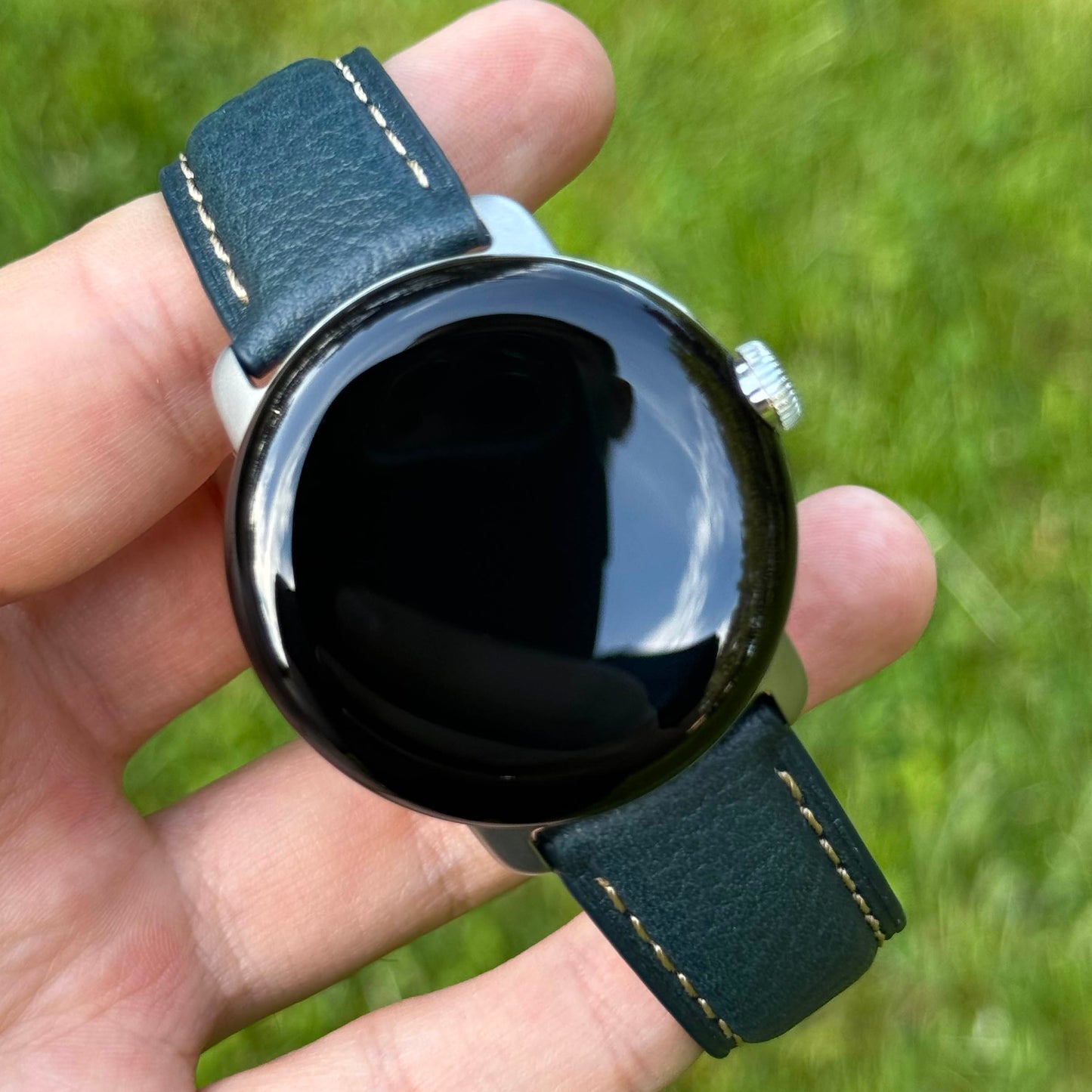 Rome blue full grain leather Google Pixel Watch strap. Google Pixel Watch 2, 3, 4. Watch And Strap