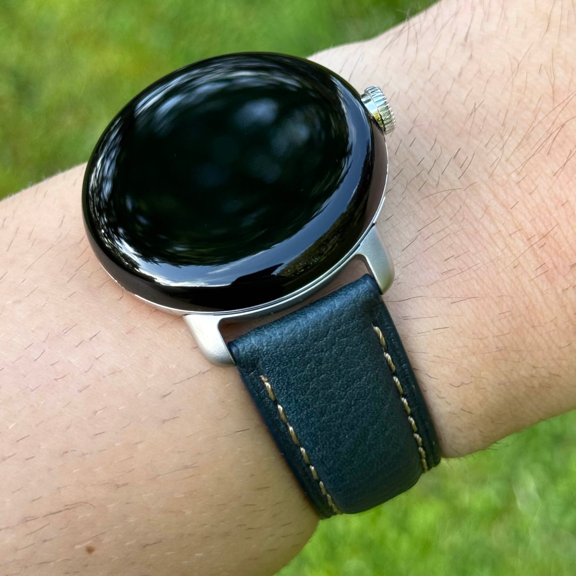 Rome blue full grain leather Google Pixel Watch strap. Google Pixel Watch 2, 3, 4. Watch And Strap
