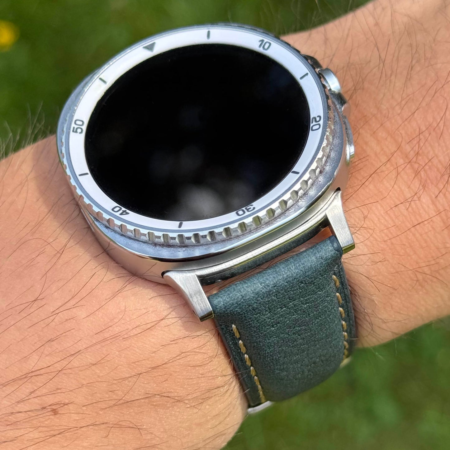 The Rome: Prussian Blue Italian Full Grain Leather Samsung Galaxy Watch Ultra / Watch 8/9 Strap