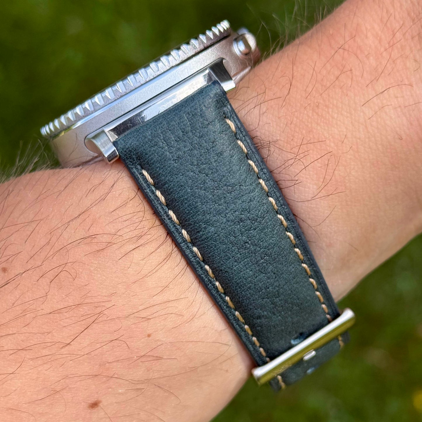 The Rome: Prussian Blue Italian Full Grain Leather Samsung Galaxy Watch Ultra / Watch 8/9 Strap