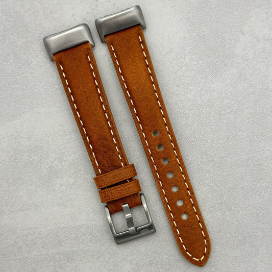 The Rome: Copper Brown Italian Full Grain Leather Fitbit Charge Watch Strap