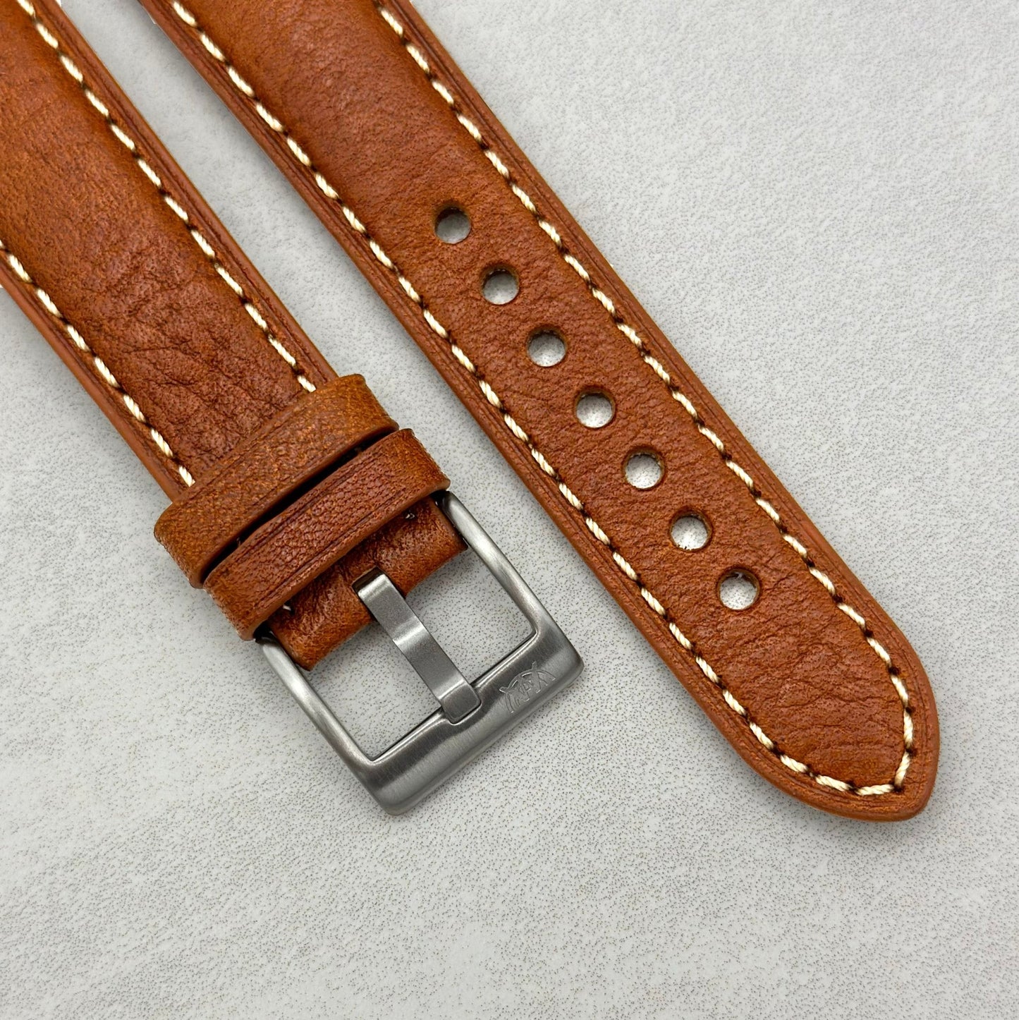 The Rome: Copper Brown Italian Full Grain Leather Fitbit Versa/Sense Watch Strap
