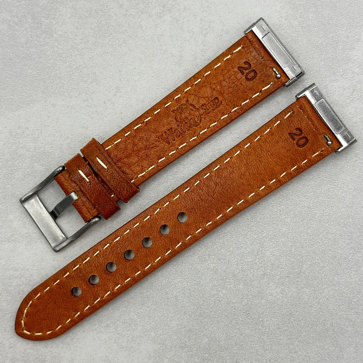 The Rome: Copper Brown Italian Full Grain Leather Fitbit Versa/Sense Watch Strap