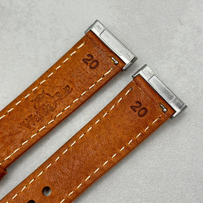 The Rome: Copper Brown Italian Full Grain Leather Fitbit Versa/Sense Watch Strap