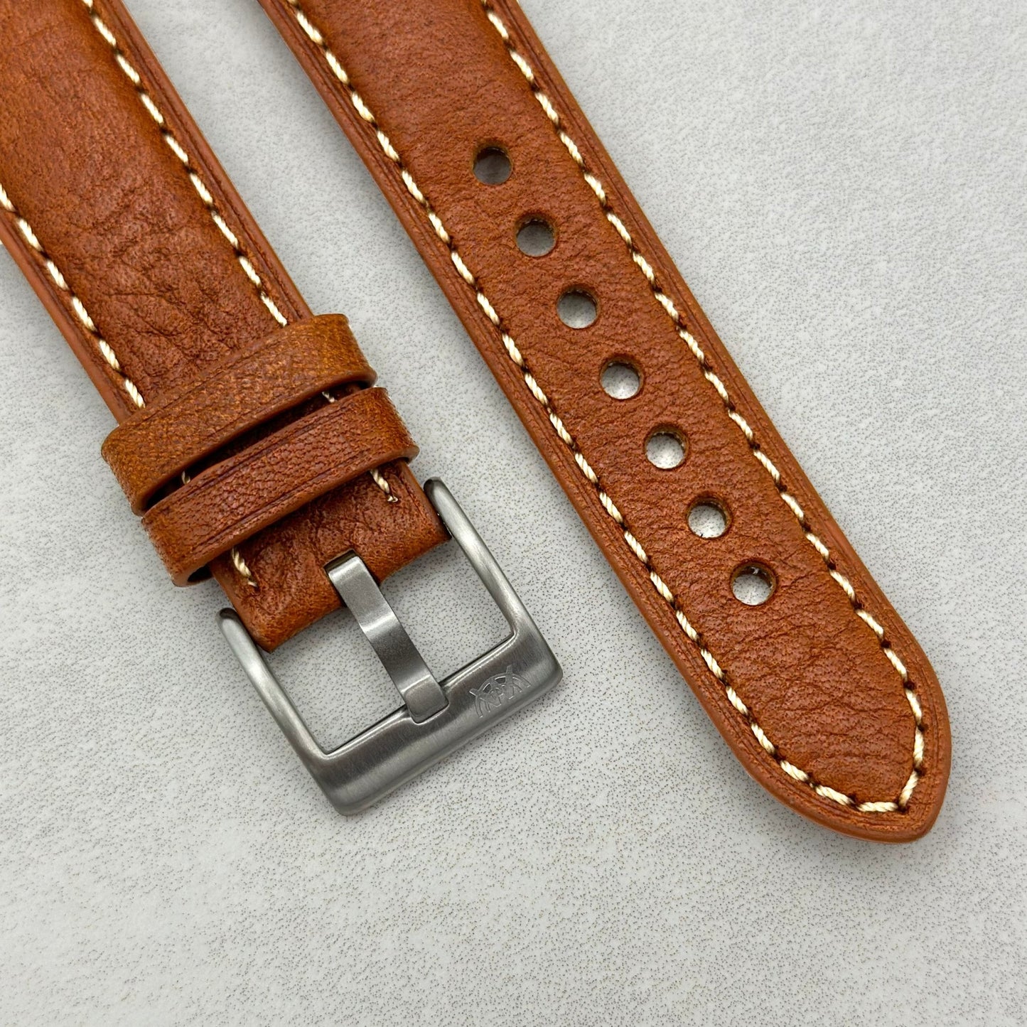 The Rome: Copper Brown Italian Full Grain Leather Google Pixel Watch Strap