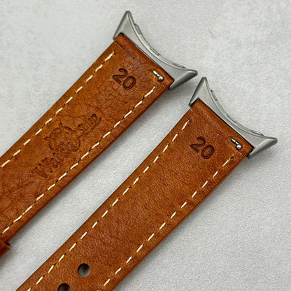 The Rome: Copper Brown Italian Full Grain Leather Google Pixel Watch Strap