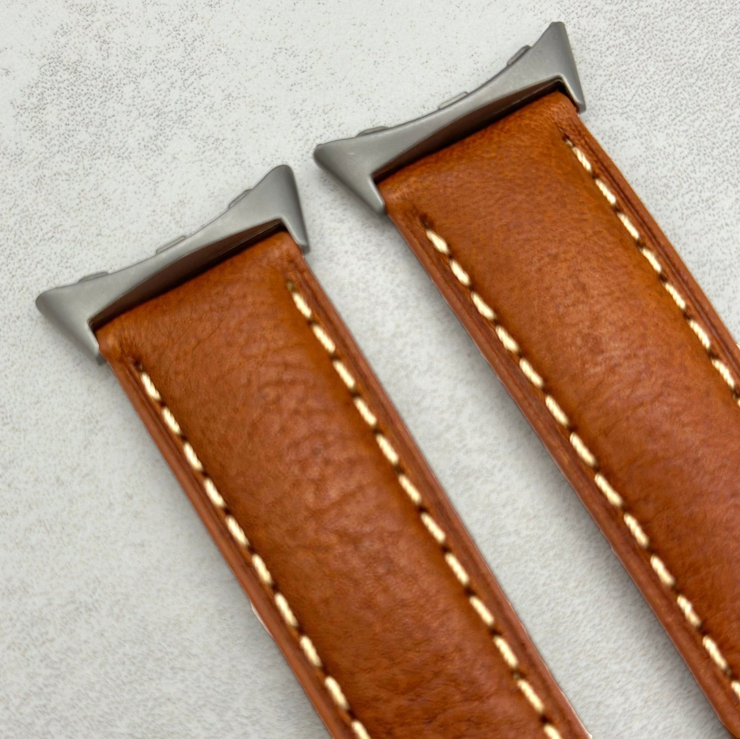 The Rome: Copper Brown Italian Full Grain Leather Google Pixel Watch Strap