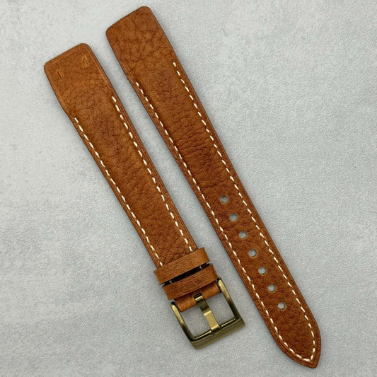 The Rome: Copper Brown Italian Full Grain Leather Open Ended Watch Strap