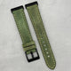 The Rome: Olive Green Italian Full Grain Leather Fitbit Versa/Sense Watch Strap