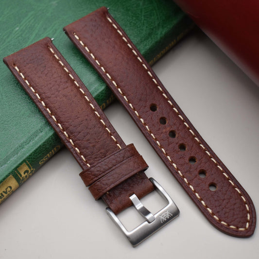 The Rome: Terracotta Brown Italian Full Grain Leather Watch Strap